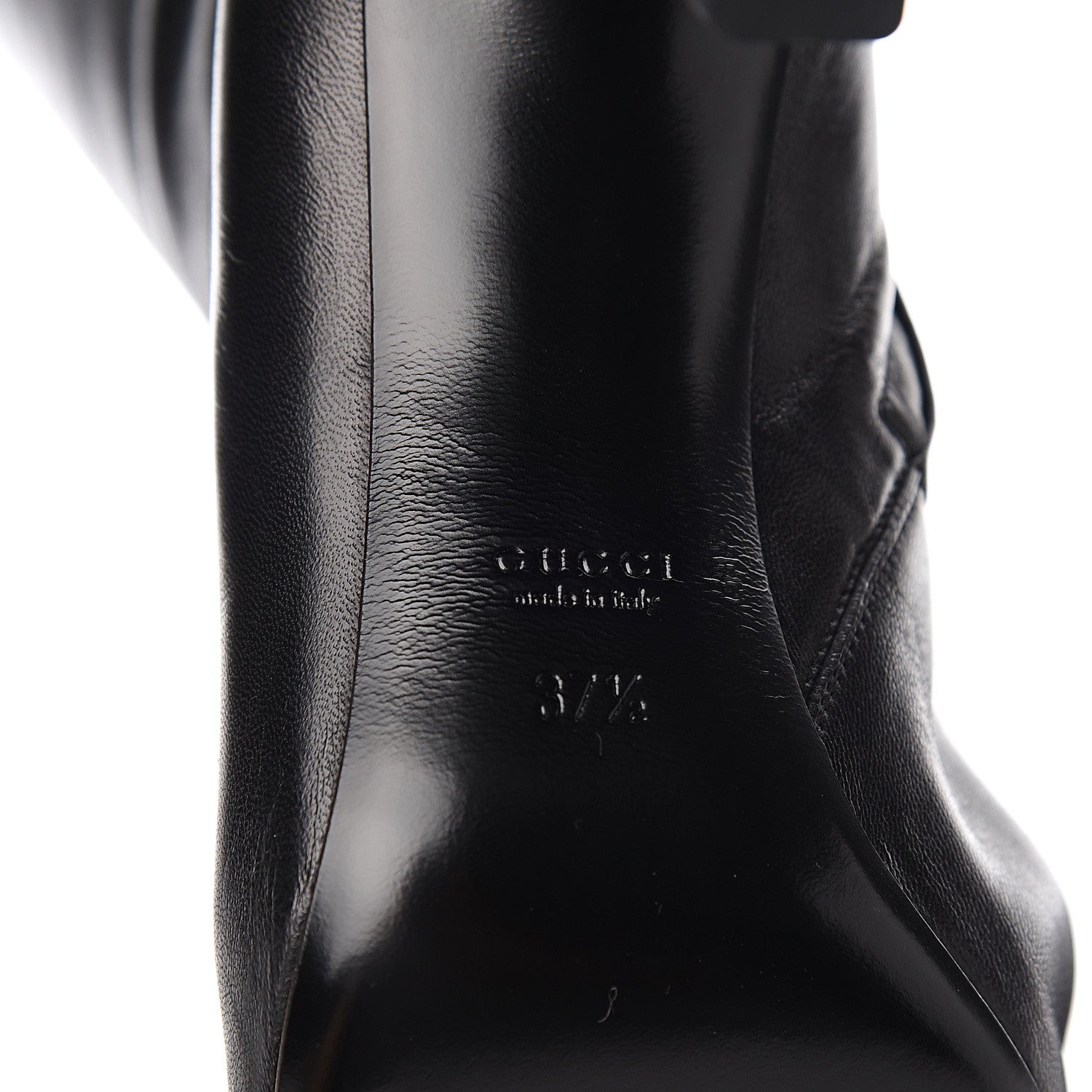 Gucci Calfskin Interlocking G Sachalin Riding Boots 37.5 Black 6 of 9