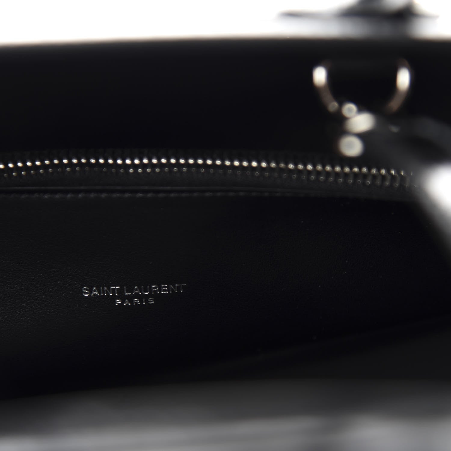 Saint Laurent Calfskin Crocodile Embossed Small Sac de Jour Black 9 of 12