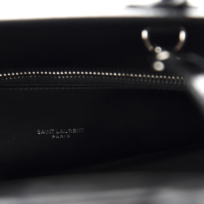 Saint Laurent Calfskin Crocodile Embossed Small Sac de Jour Black 9 of 12