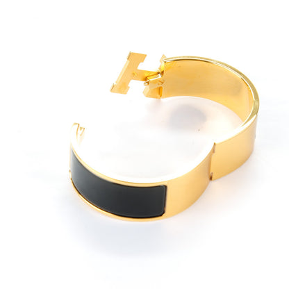 Hermes Enamel Wide Clic Clac H Bracelet GM Black 4 of 5