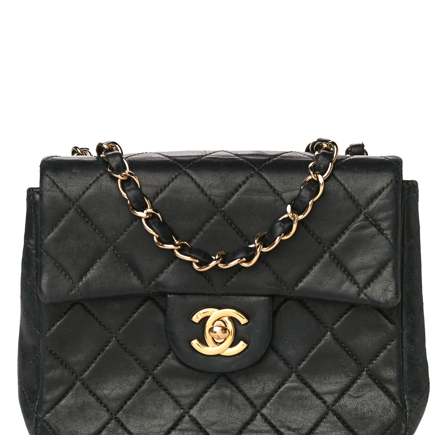Chanel Lambskin Quilted Mini Square Flap Bag Black 8 of 35