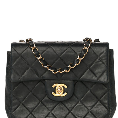 Chanel Lambskin Quilted Mini Square Flap Bag Black 8 of 35
