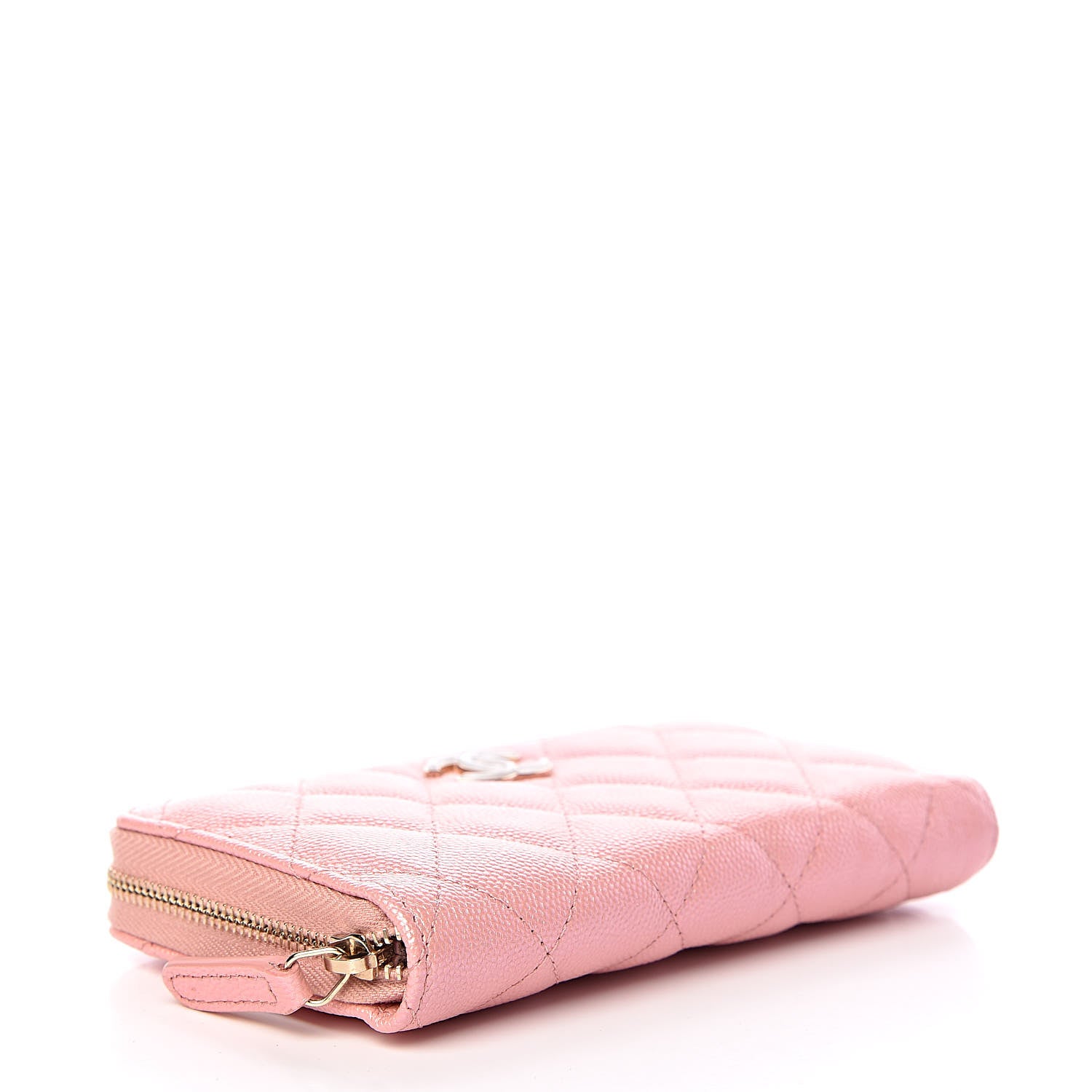 Chanel Iridescent Caviar Quilted Medium Zip Around Wallet Pink 4 of 9