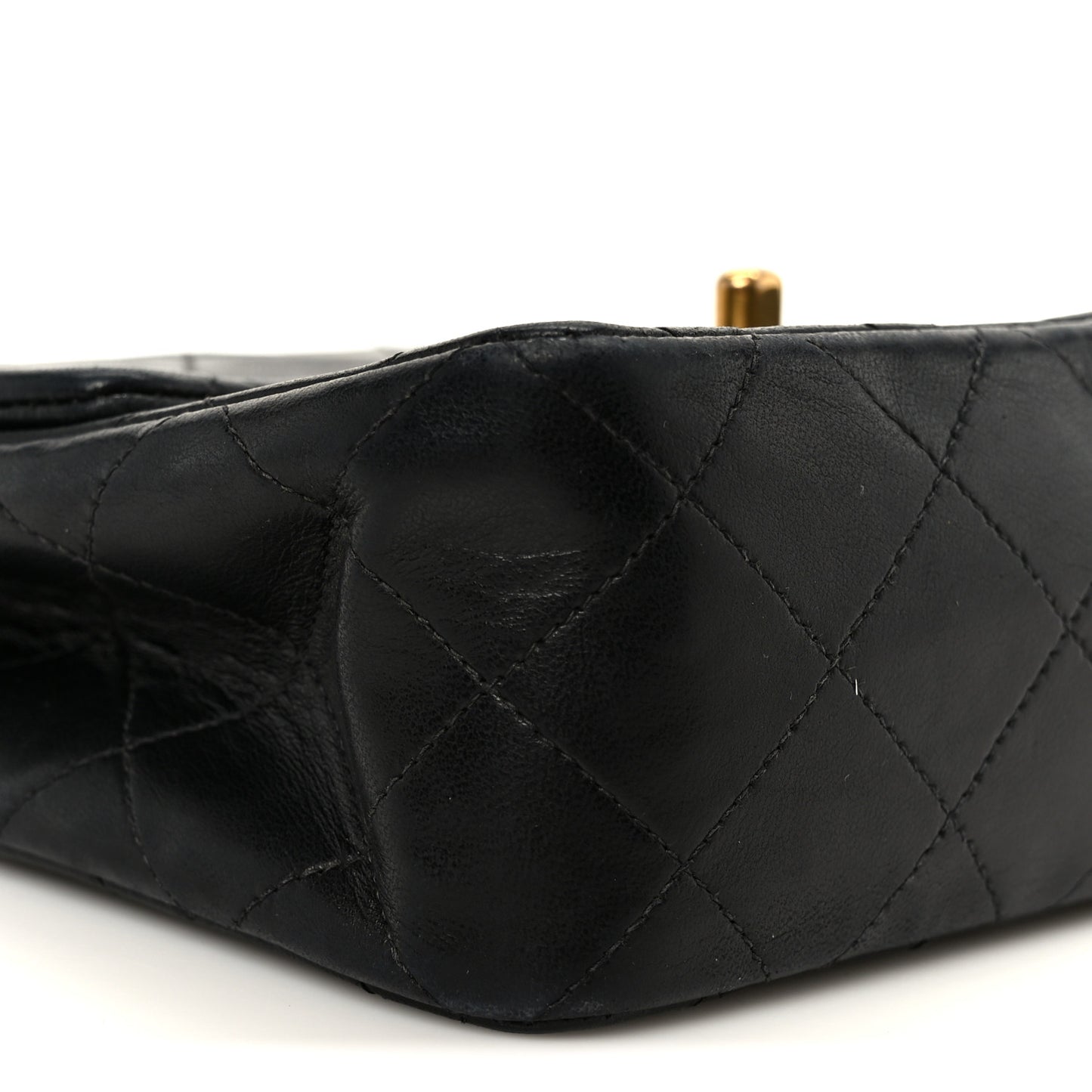 Lambskin Quilted Mini Square Flap Black