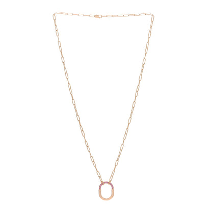 Tiffany 18K Rose Gold Pink Sapphire Small Lock Pendant Necklace 4 of 6