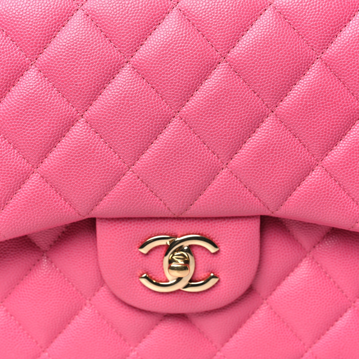 Caviar Quilted Jumbo Double Flap Pink