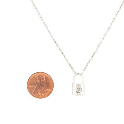 Louis Vuitton Sterling Silver Lockit Necklace 3 of 5