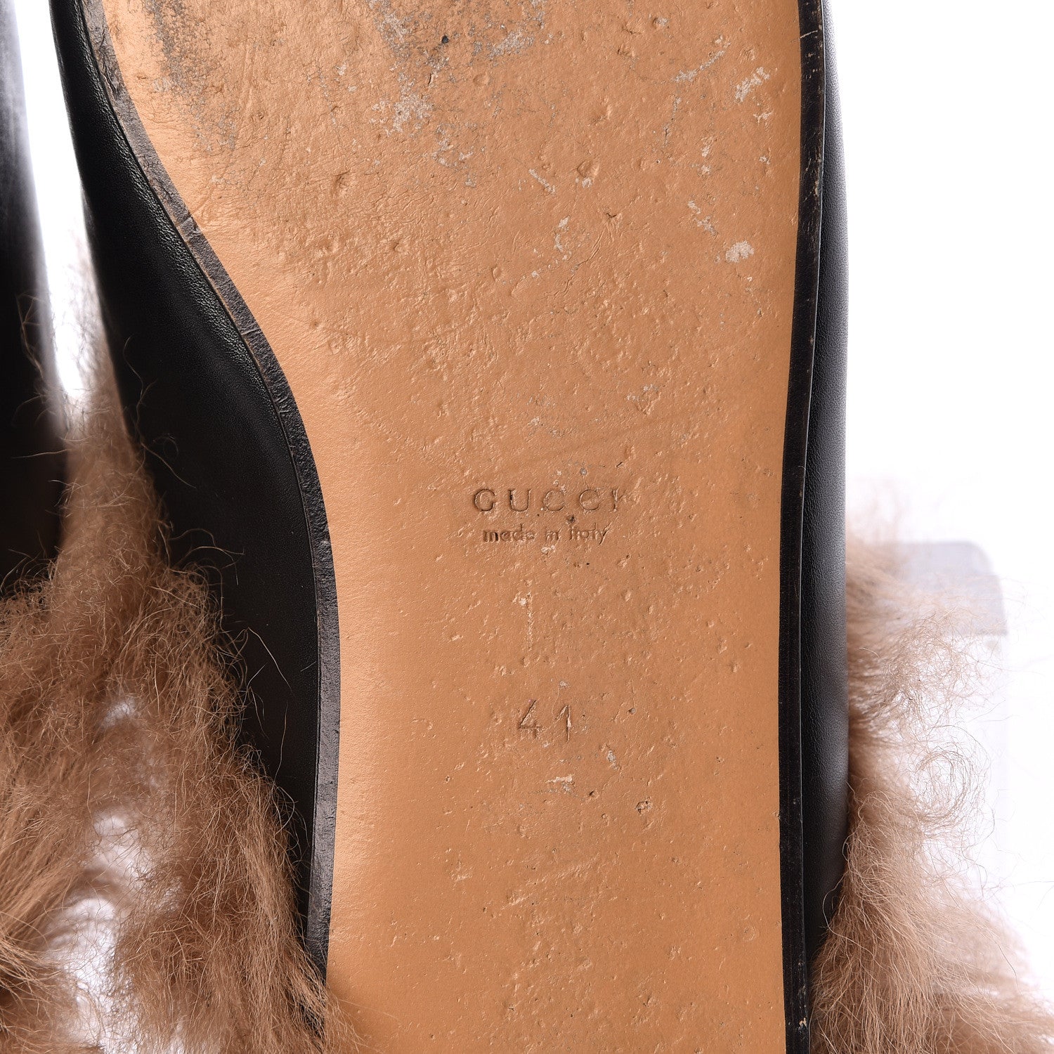 Gucci Calfskin Fur Womens Princetown Slippers 41 Black 9 of 12