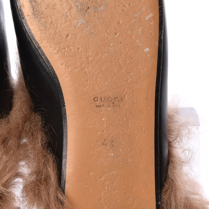 Gucci Calfskin Fur Womens Princetown Slippers 41 Black 9 of 12