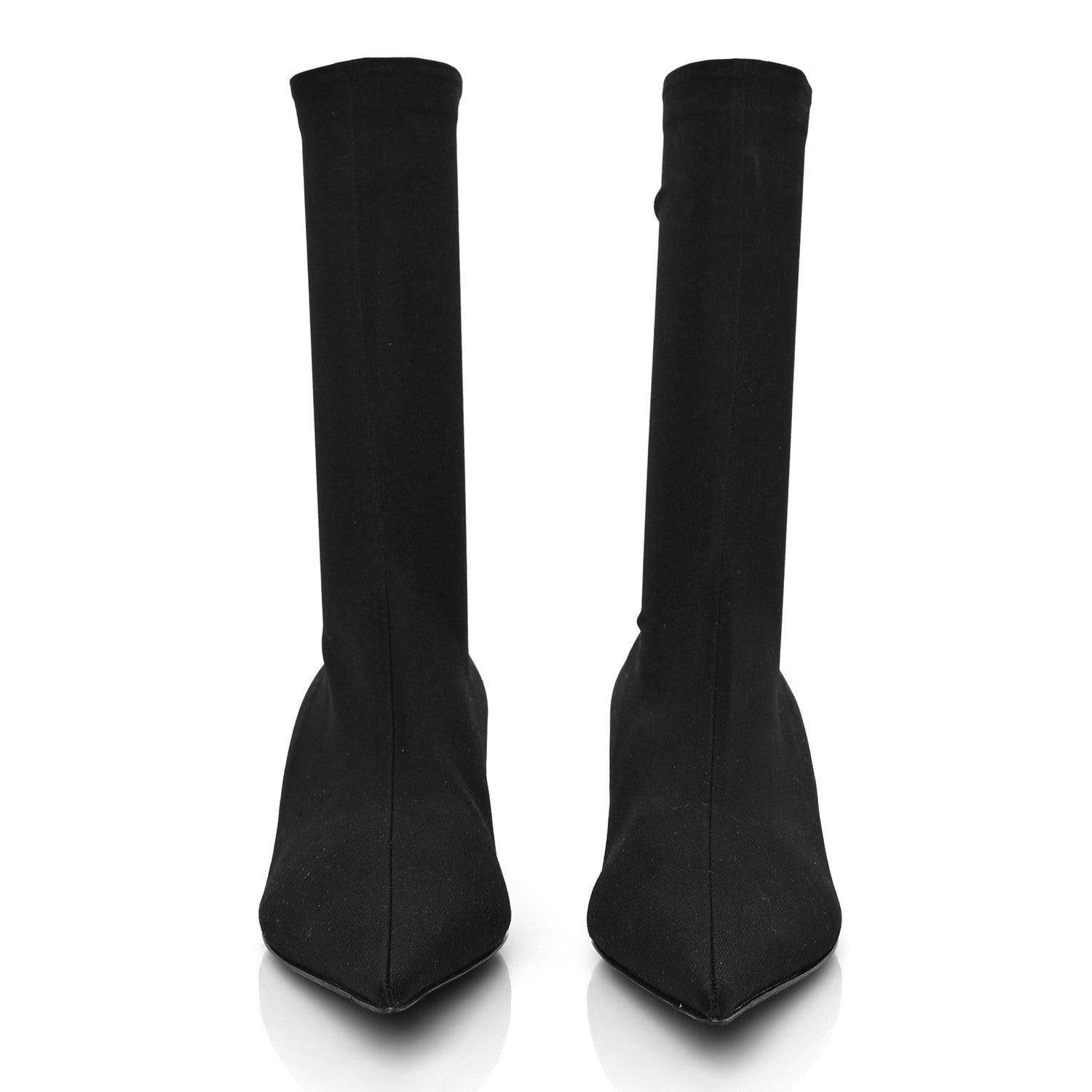 Balenciaga Jersey Crepe Extreme Pointed Toe Knife Booties 37.5 Black 2 of 7