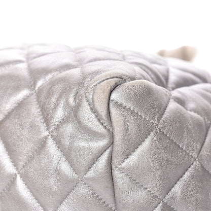 Chanel Metallic Lambskin Quilted Coco Cocoon Bowler Silver 12 of 17