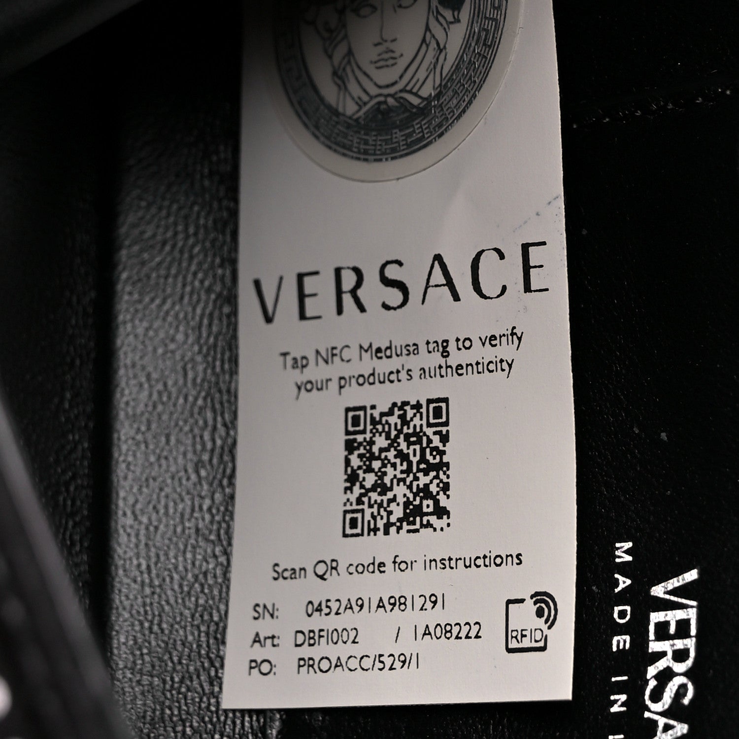 Versace Satin Crystal Virtus Mini Chain Shoulder Bag Black 7 of 11
