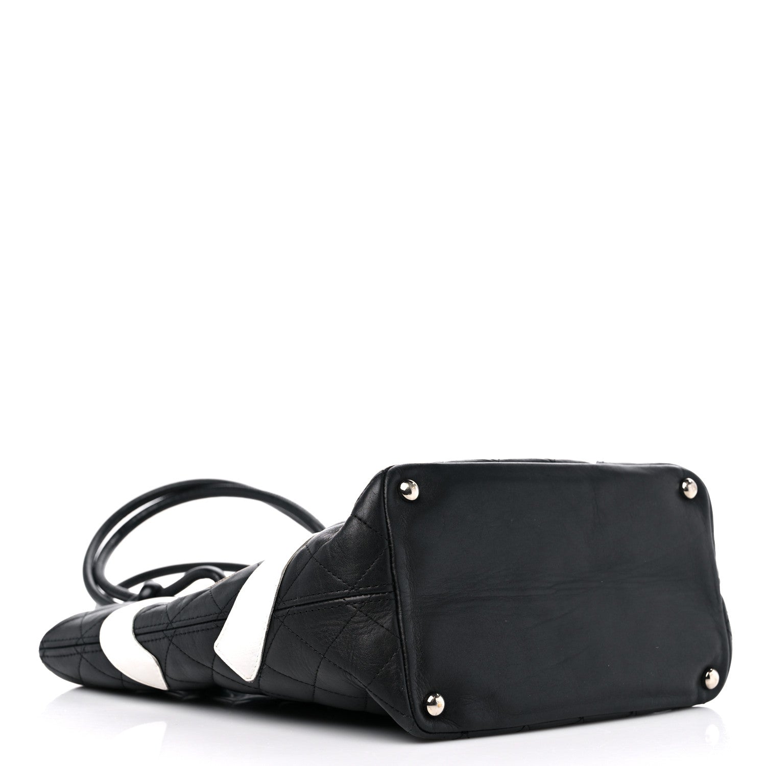 Chanel Calfskin Quilted Medium Cambon Tote Black White 4 of 13