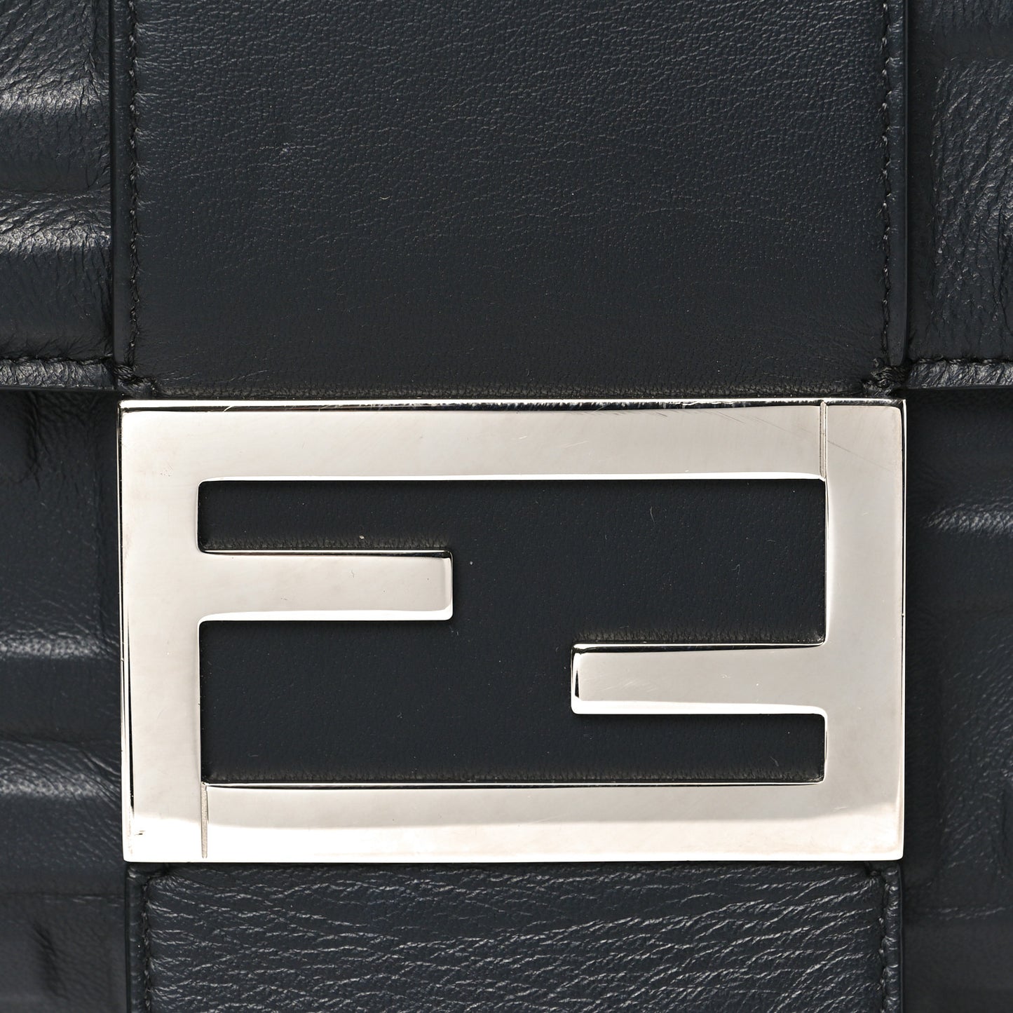 Nappa FF 1974 Embossed Large Baguette Black