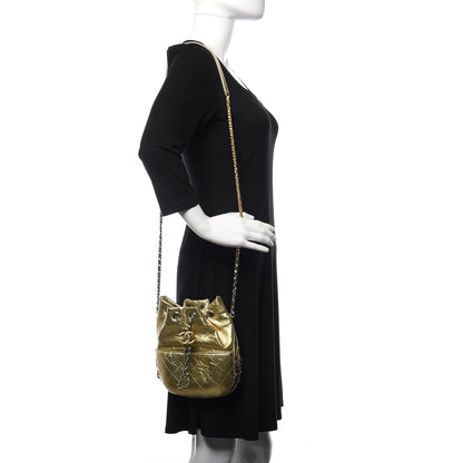 Chanel Metallic Aged Calfskin Quilted Small Gabrielle Bucket Gold 2 of 10