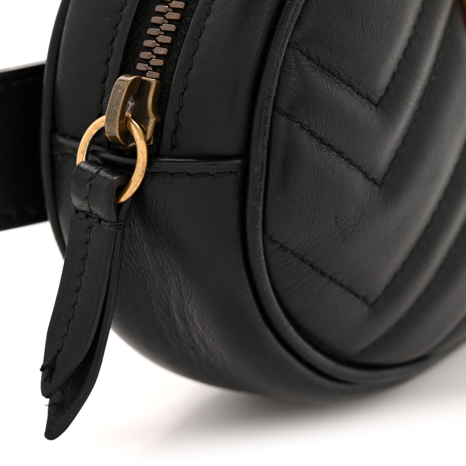 Gucci Calfskin Matelasse GG Marmont Belt Bag 95 38 Black 13 of 13