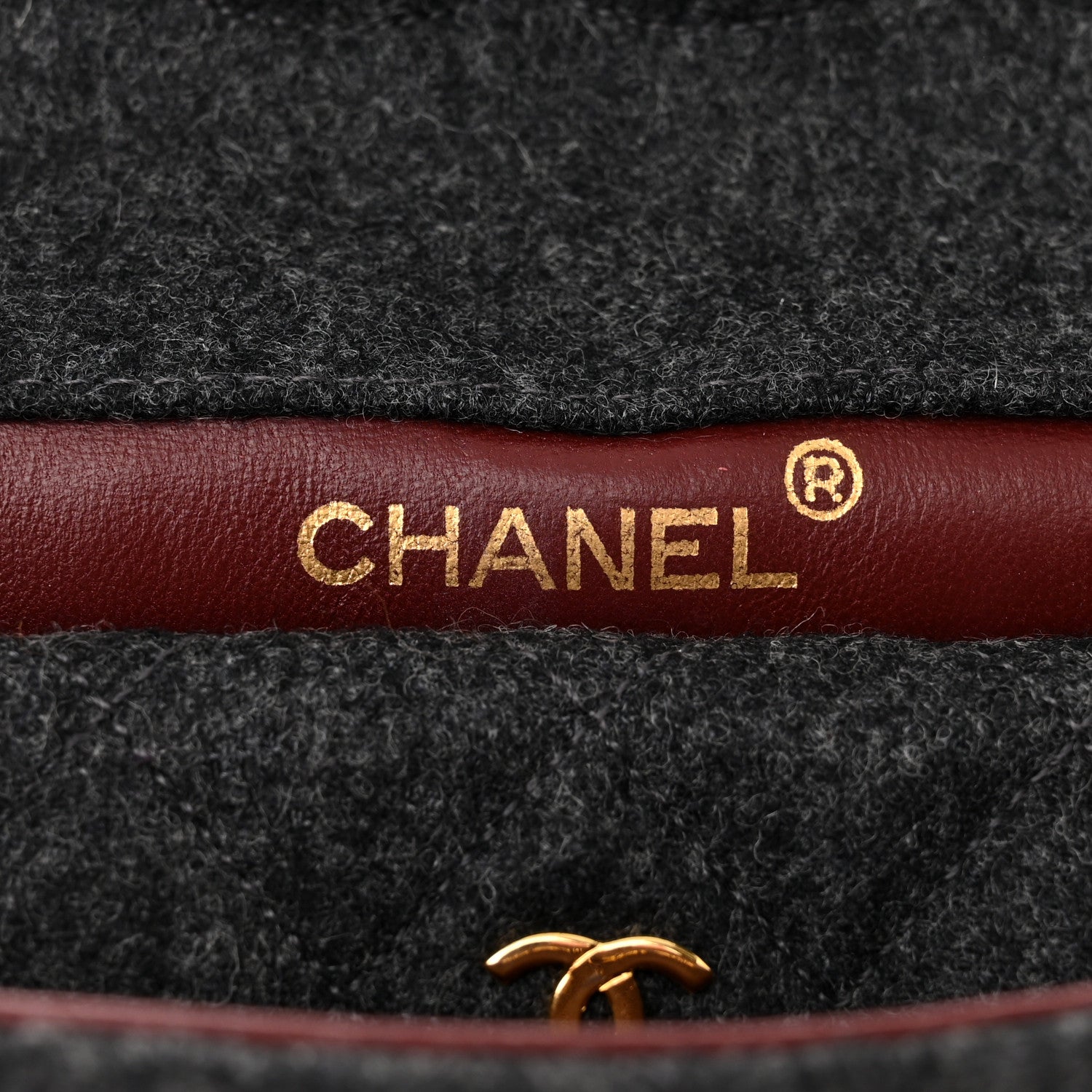 Chanel Lambskin Felt Quilted Small Single Flap With Pouch Grey Black 7 of 12