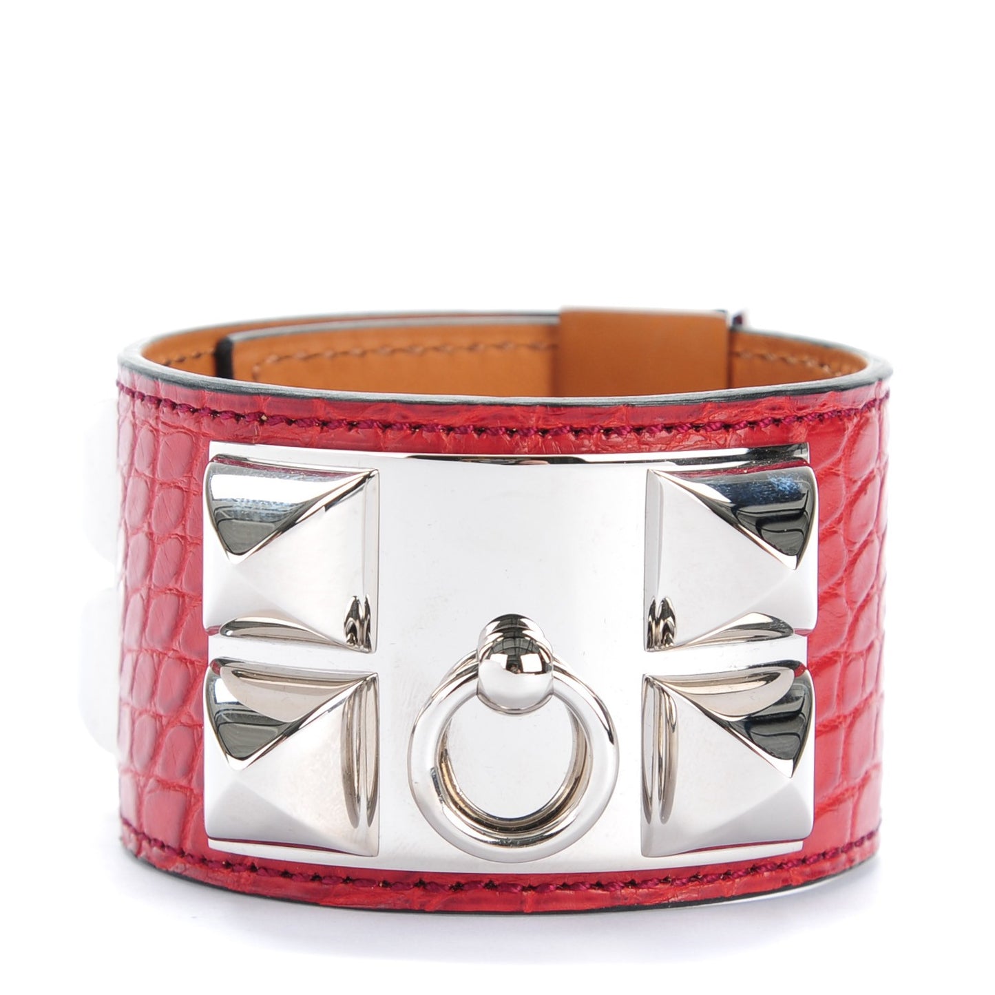 Matte Alligator Collier De Chien CDC Bracelet S Rouge H