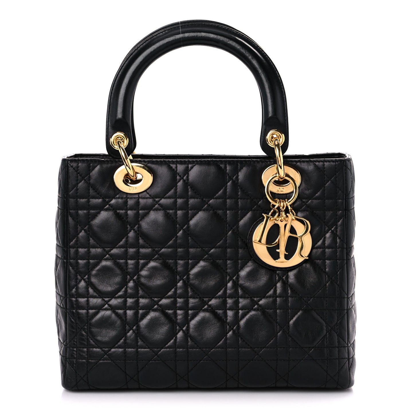 Lambskin Cannage Medium Lady Dior Black