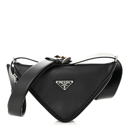 Prada Saffiano Triangle Belt Bag Black 1 of 11