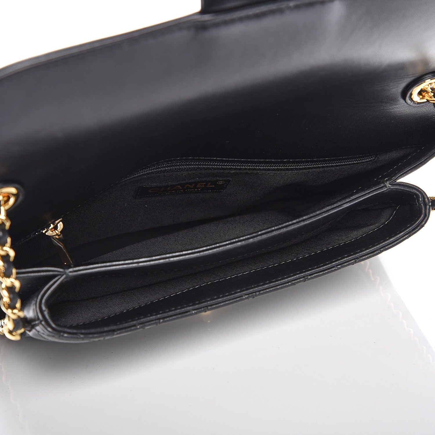 Chanel Lambskin Quilted Large CC Unchained Crossbody Black 6 of 8