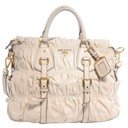Prada Nappa Gaufre Tote Platino 1 of 9