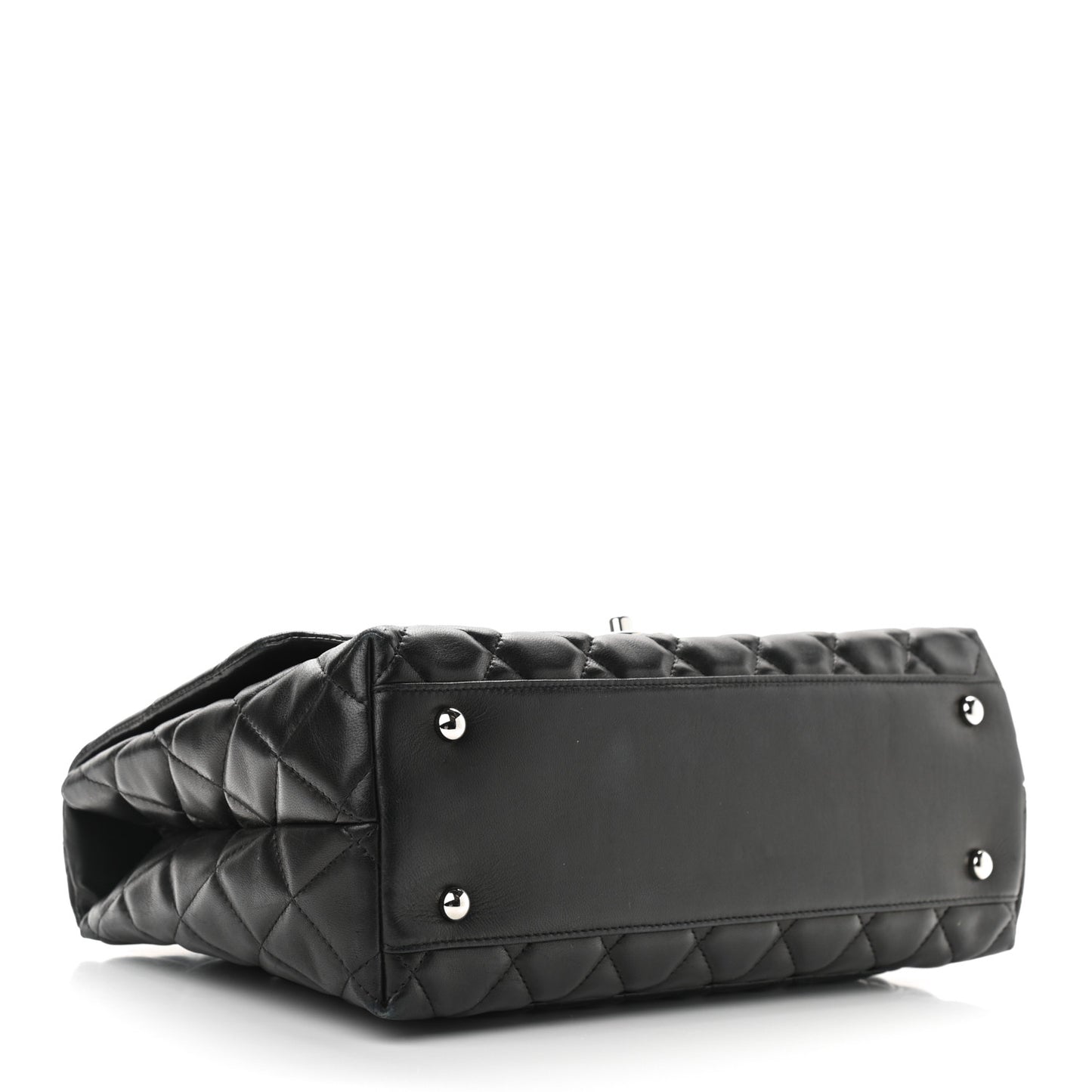 Lambskin Quilted Kelly Jumbo Flap Bag Black