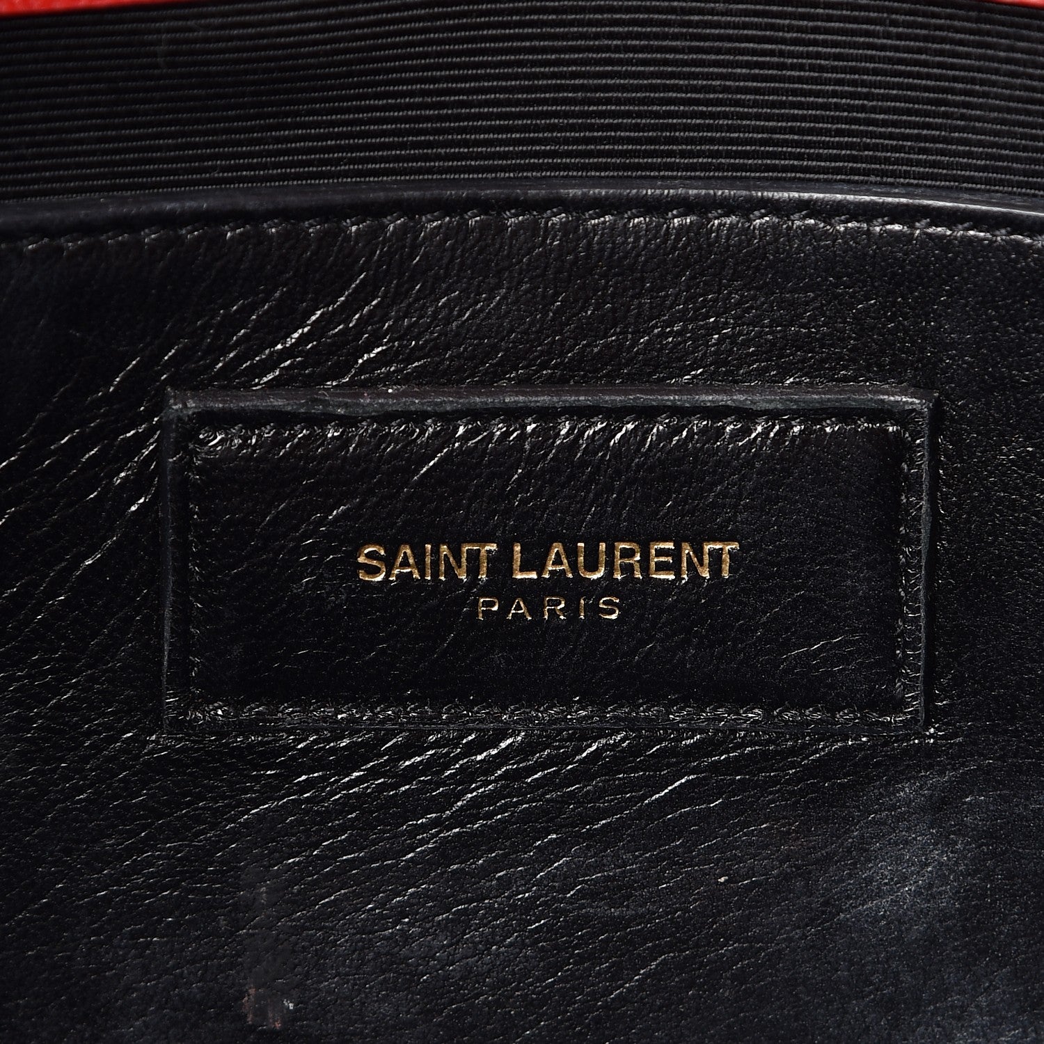 Saint Laurent Grain De Poudre Classic Monogram Cassandre Clutch New Red 6 of 7