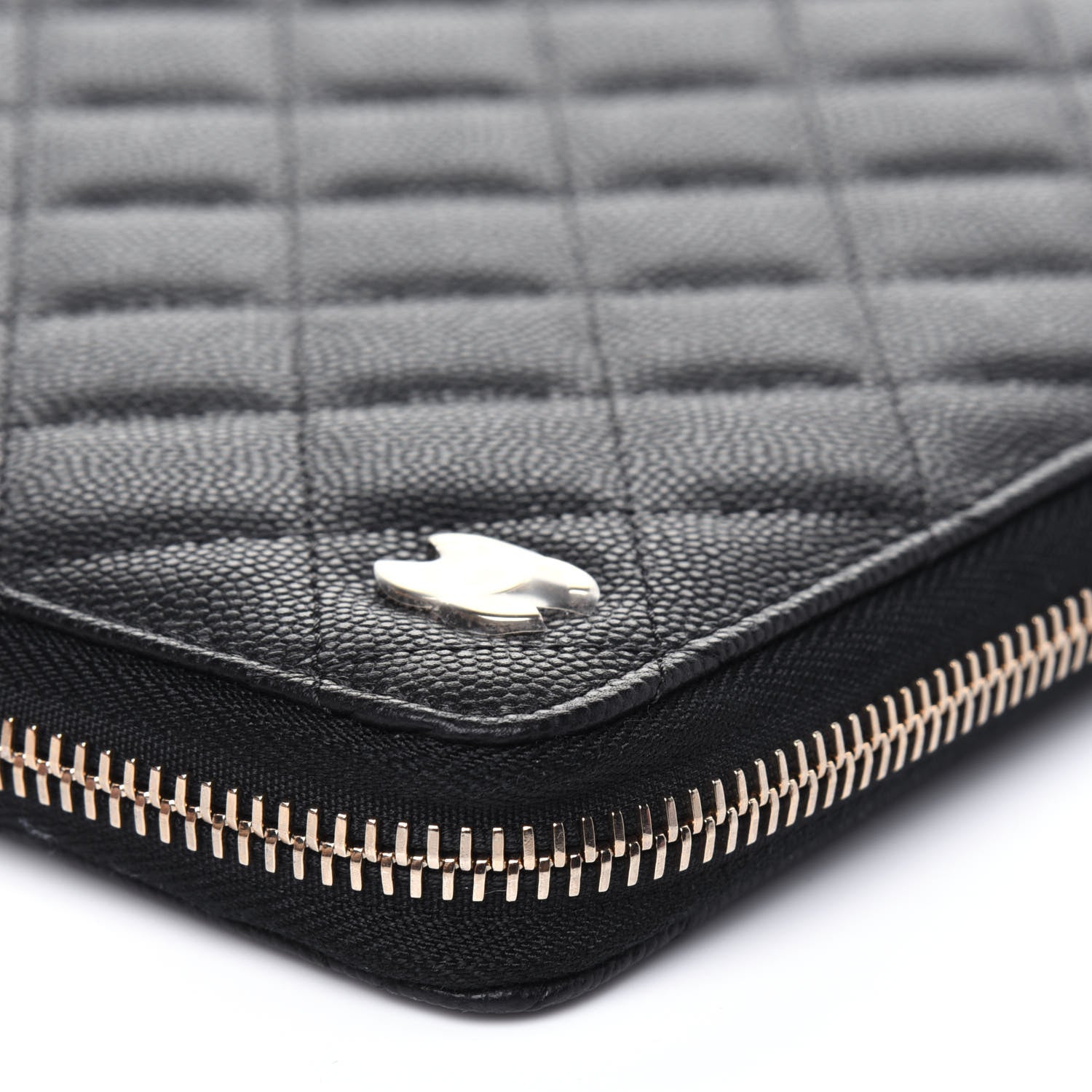 Chanel Caviar Quilted Zip Around Notebook Agenda Cover Black 9 of 12