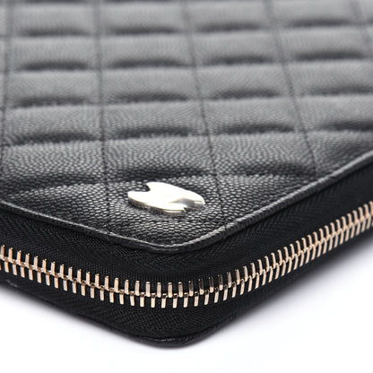 Chanel Caviar Quilted Zip Around Notebook Agenda Cover Black 9 of 12