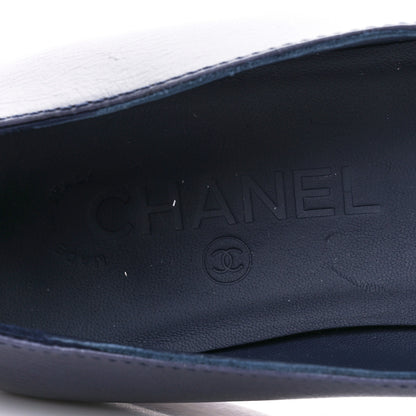 Chanel Lambskin CC Loafers 37.5 Navy 7 of 8