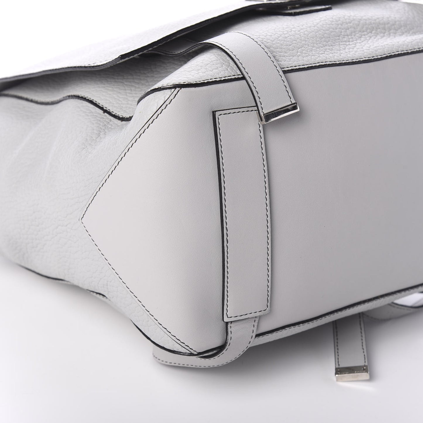 Pebbled Calfskin Small PS Courier Backpack Heather Grey