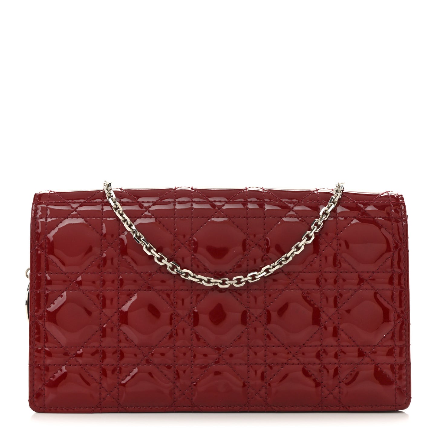Patent Cannage Lady Dior Clutch Red