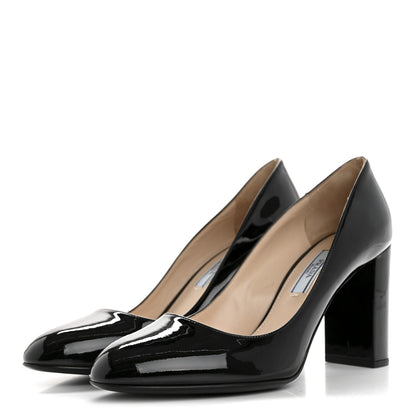 Prada Vernice Block Heel 55mm Pumps 37.5 Black 4 of 9