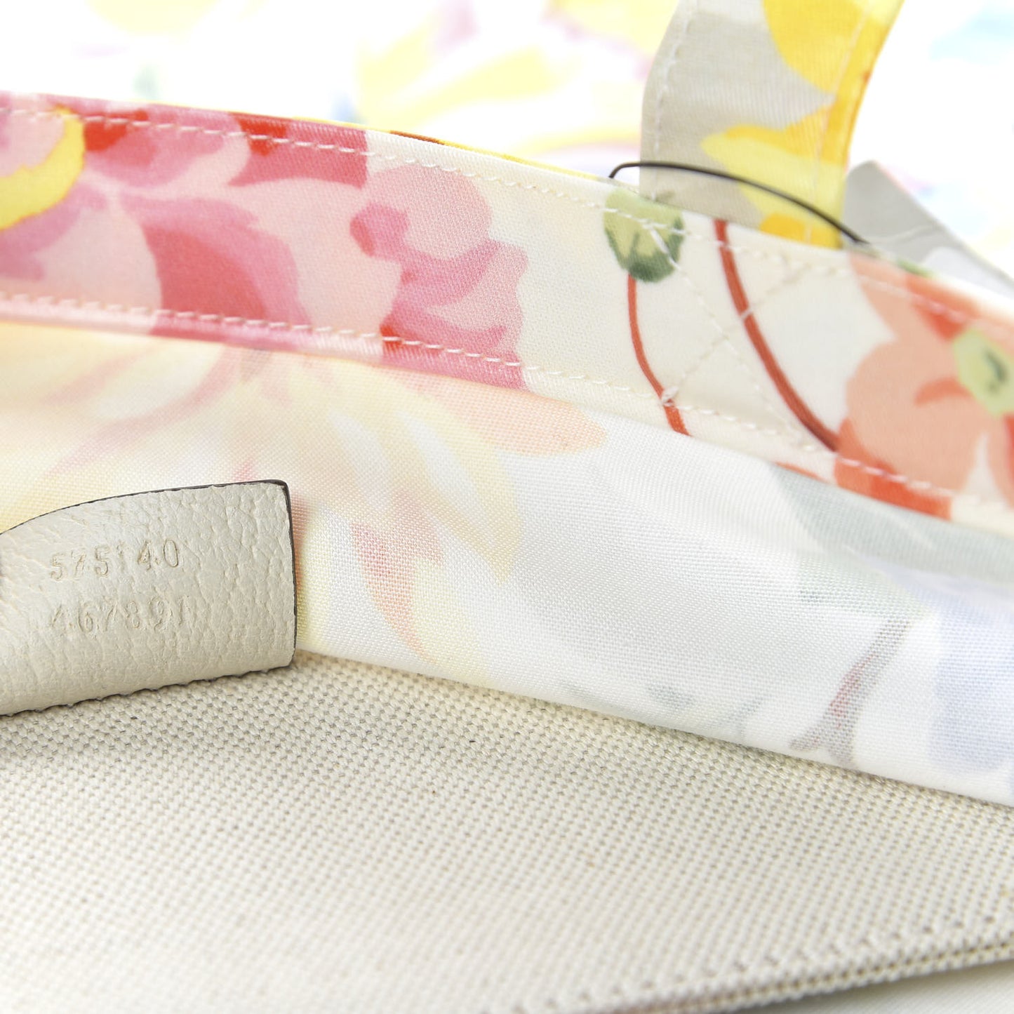 Patent Canvas Frame Logo Floral Print Vertical Tote Multicolor