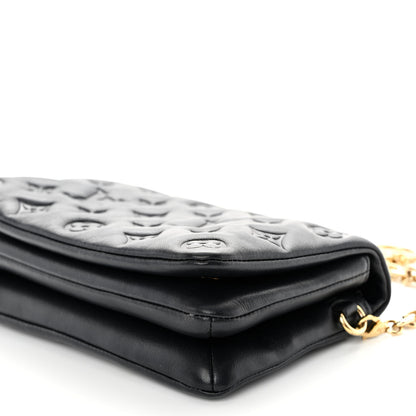Louis Vuitton Lambskin Embossed Monogram Pochette Coussin Black 9 of 9