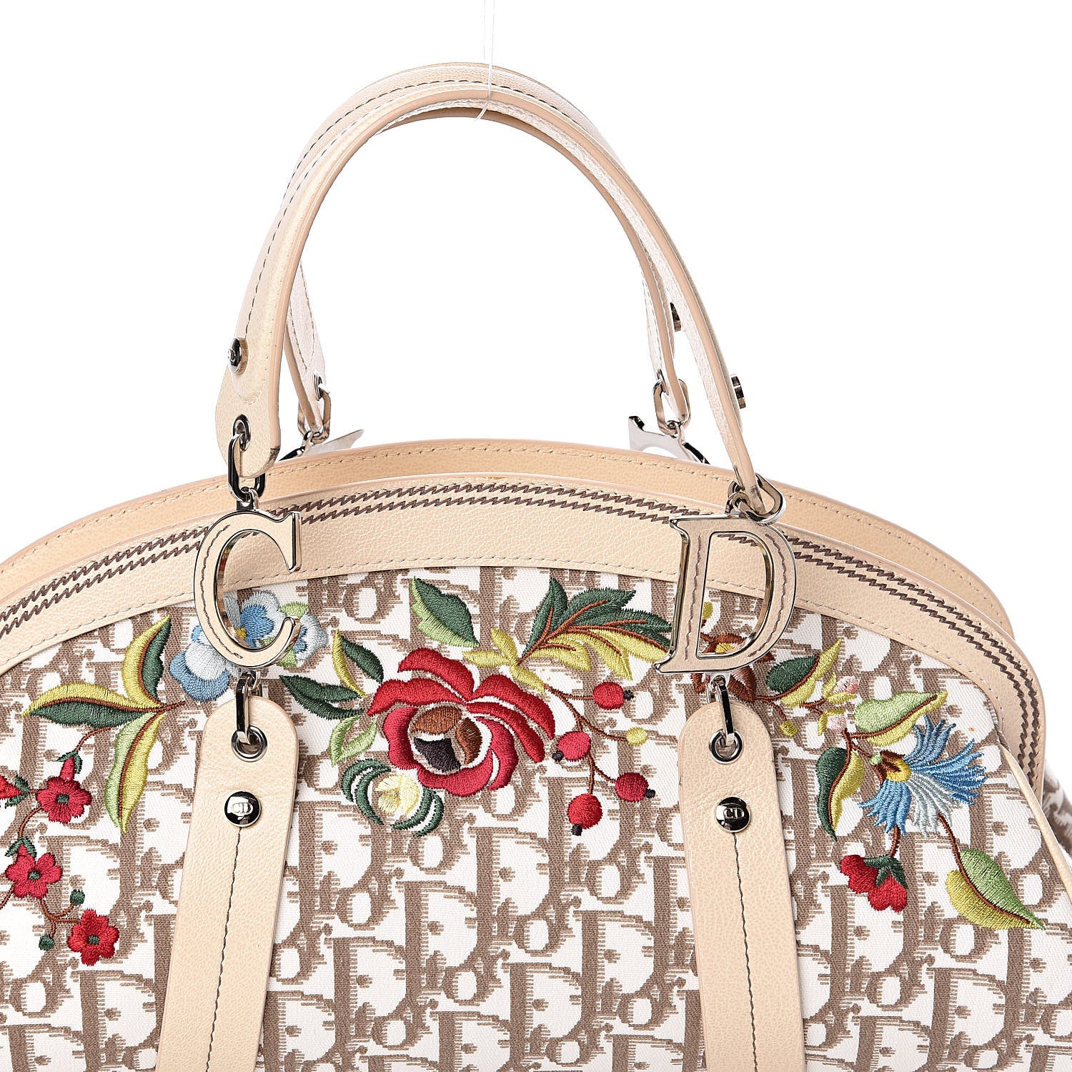 Christian Dior Monogram Vintage Flowers Bowler Beige 10 of 12