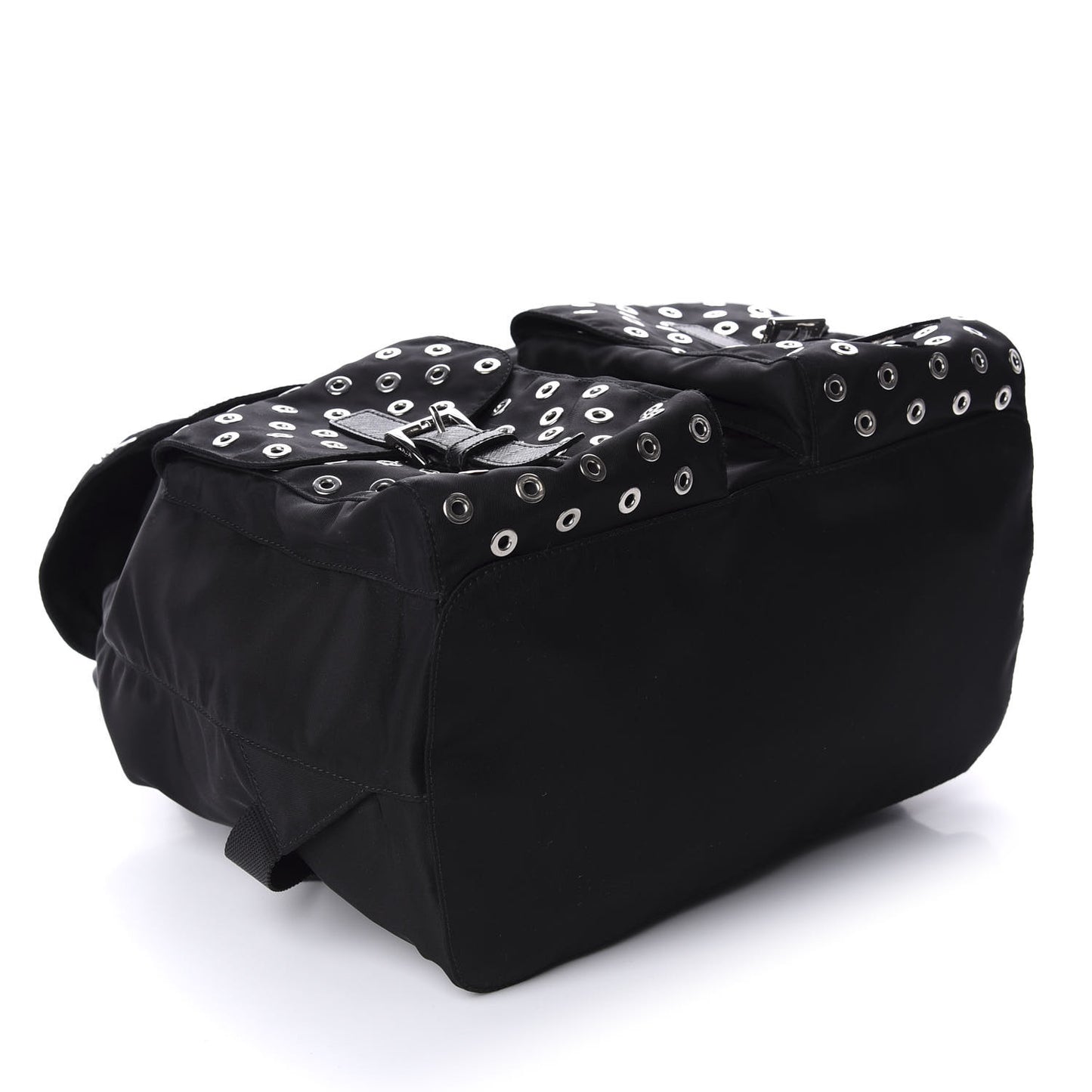 Tessuto Nylon Grommet Backpack Black