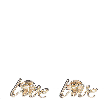 Tiffany 18K Yellow Gold Paloma's Graffiti Love Earrings 1 of 6