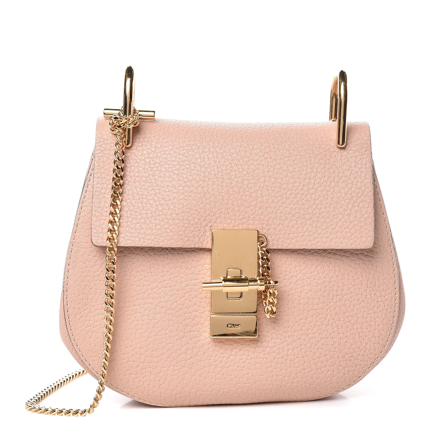 Chloe Grained Lambskin Mini Drew Shoulder Bag Cement Pink 1 of 13