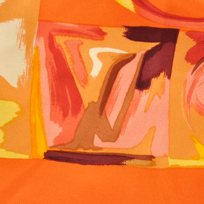 Louis Vuitton Silk Carre Au Fil De Temps Scarf Orange 5 of 9