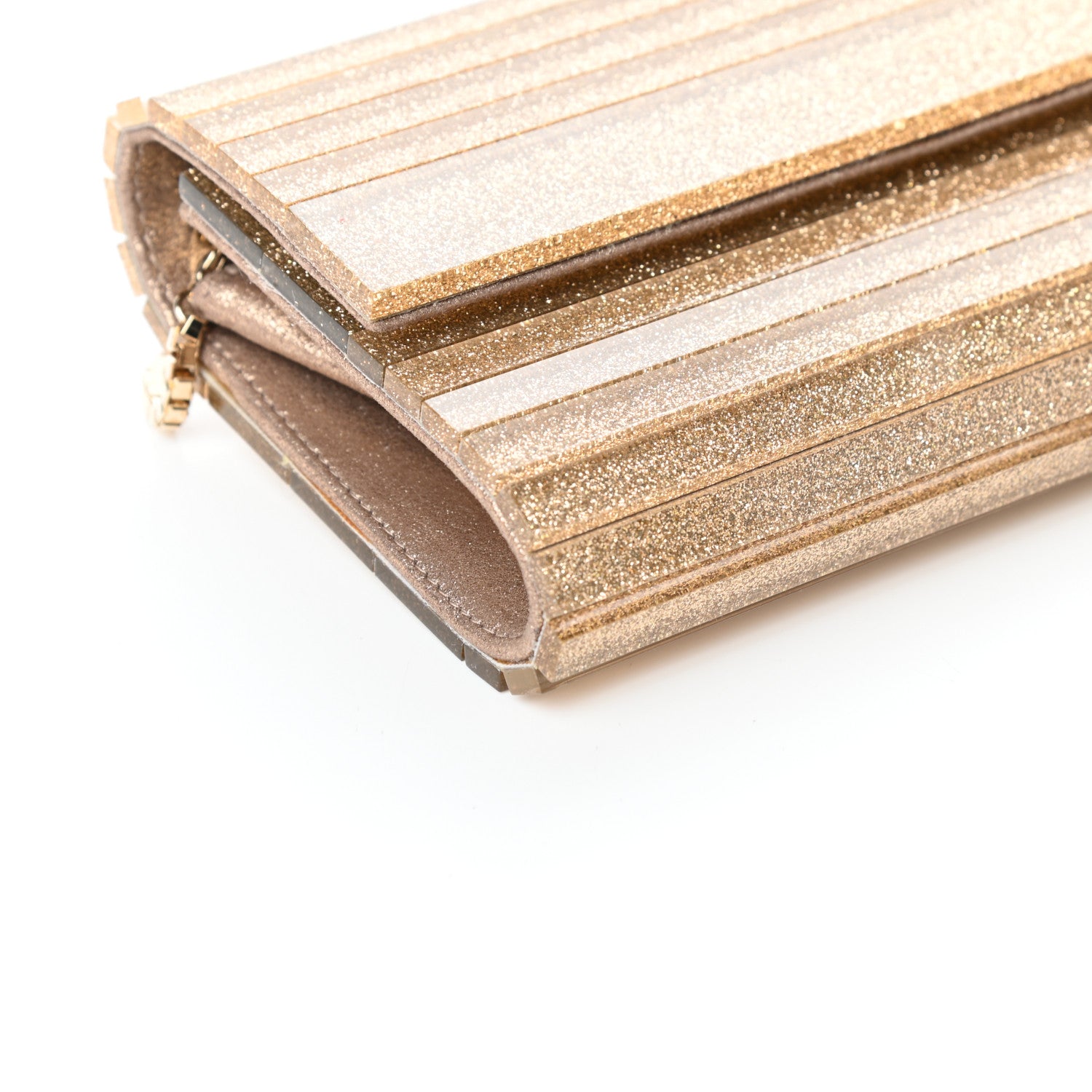 Jimmy Choo Acrylic Glitter Sweetie Clutch Gold 8 of 9