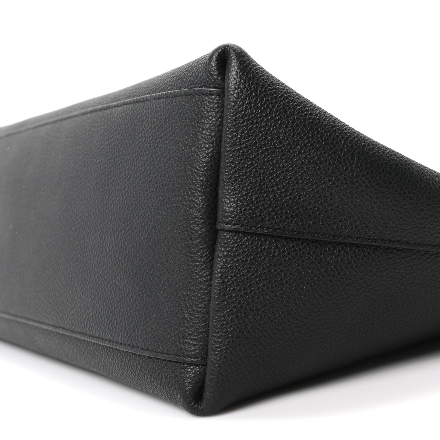 Calfskin Bold Shopping Tote Black