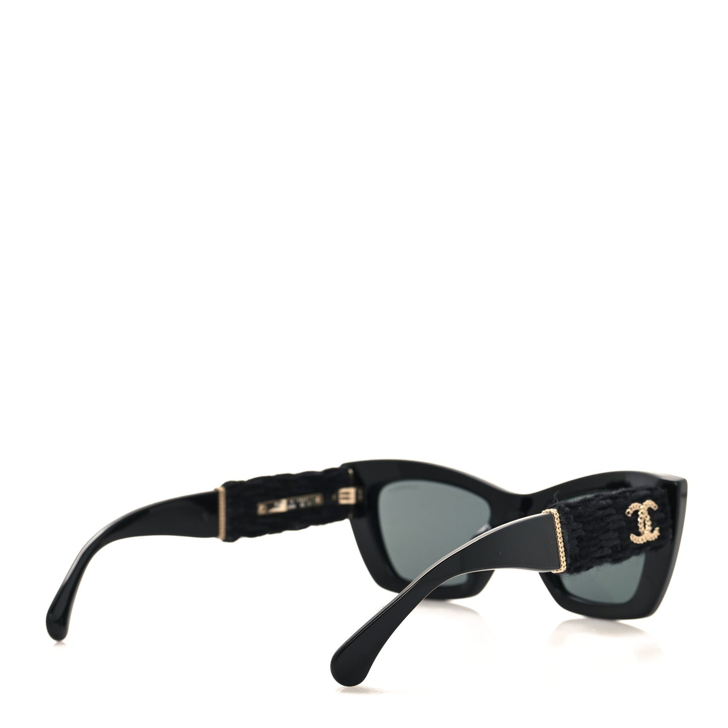 Acetate Tweed CC Cat Eye Sunglasses 71550A Black