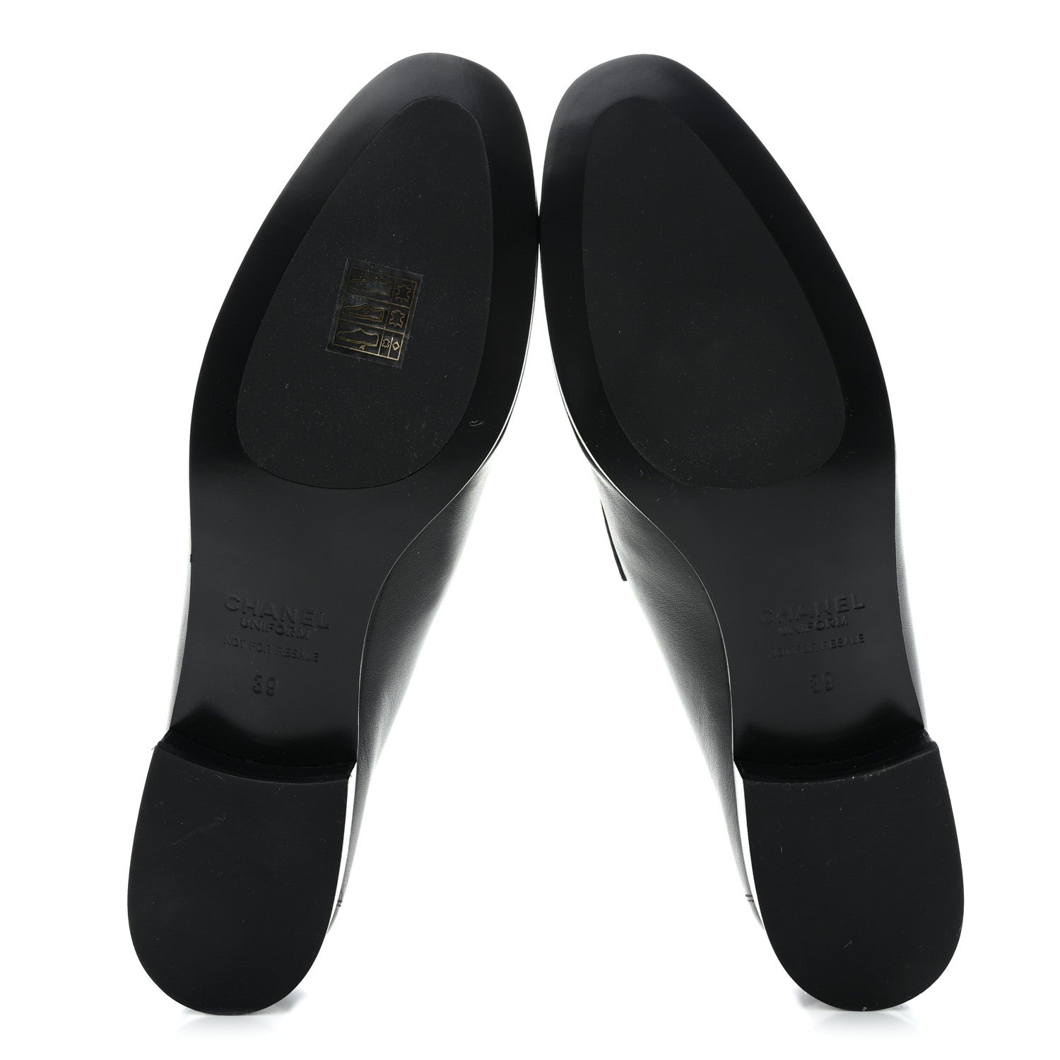 Chanel Calfskin Lambskin CC Loafers 39 Black 5 of 12
