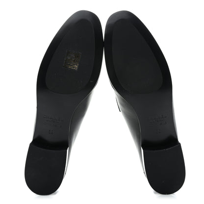 Chanel Calfskin Lambskin CC Loafers 39 Black 5 of 12