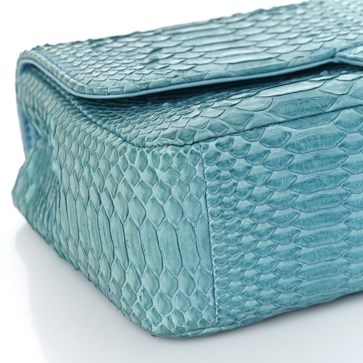 Chanel Snakeskin East West Flap Blue 8 of 10