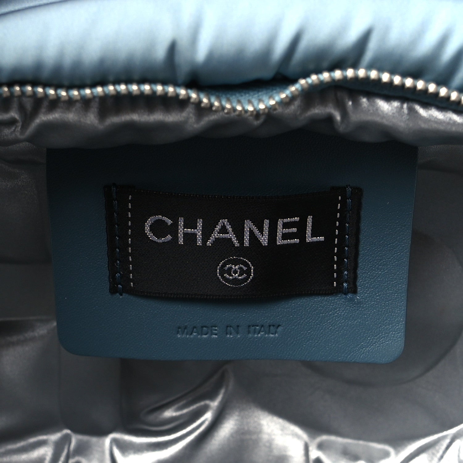 Chanel Nylon Embossed Small Doudoune Backpack Black Blue White 6 of 9