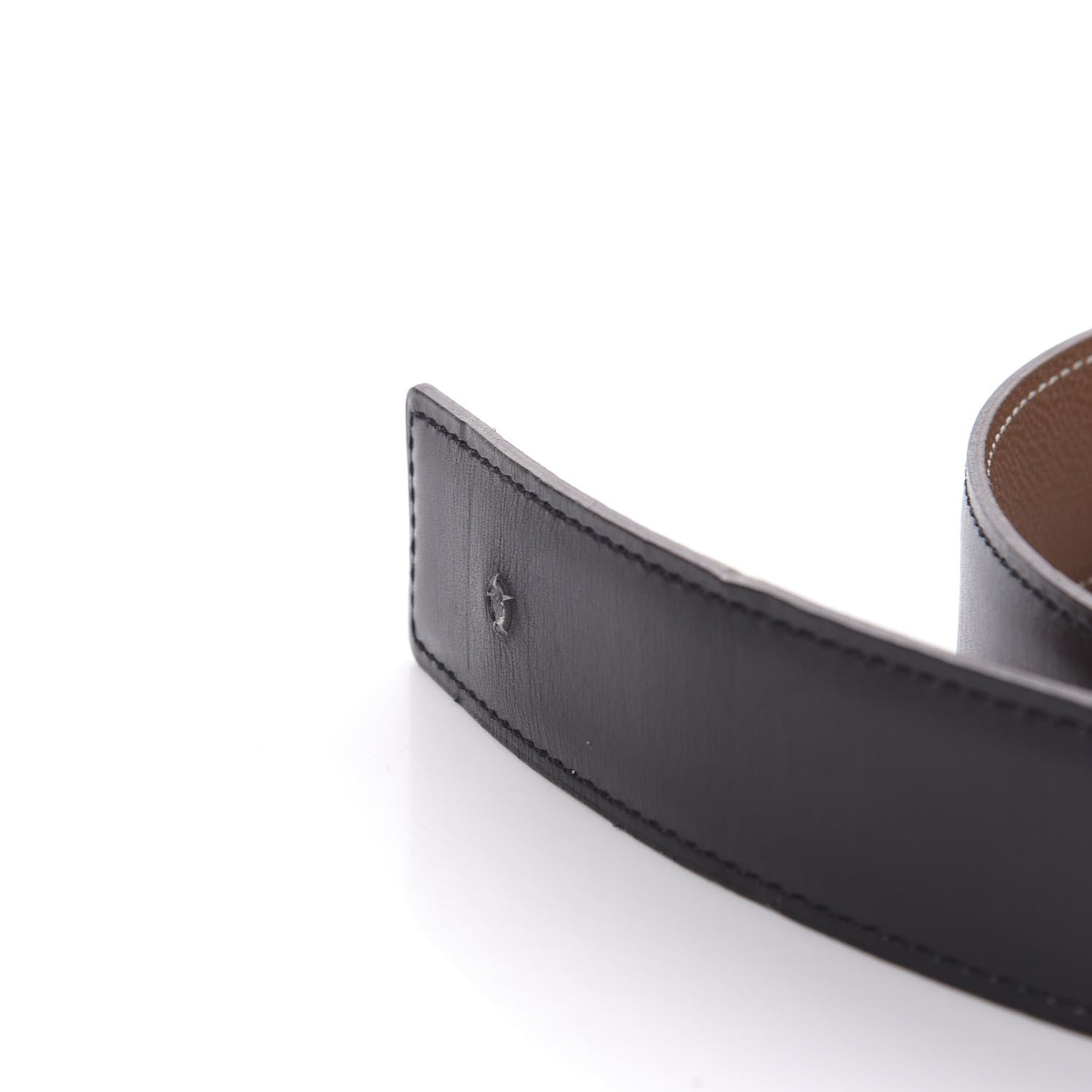 Hermes Box Courchevel 32mm H Belt 75 Black Gold 7 of 8