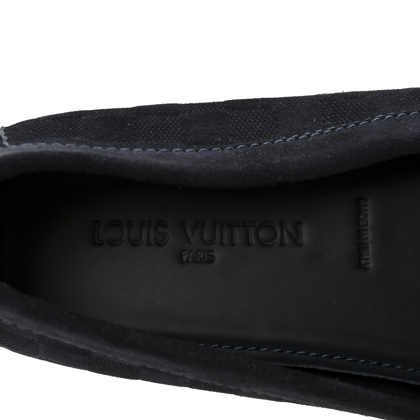 Suede Damier Mens Monte Carlo Moccasin Loafers 10.5 Navy
